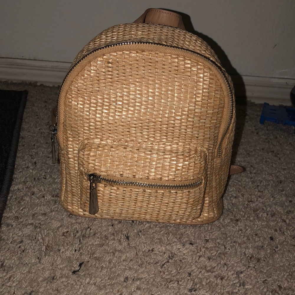 Basketweave mini backpack